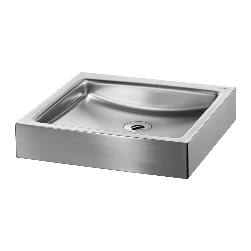 Lavatório de pousar UNITO - 80 x 395 x 350 mm - Inox 304 polido satinado - Ref:120810 - DELABIE