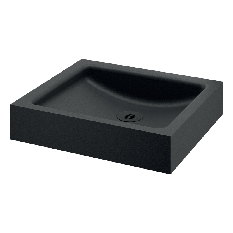 Lavatório de pousar UNITO - 80 x 395 x 350 mm - Inox 304 preto mate - Ref:120810BK - DELABIE
