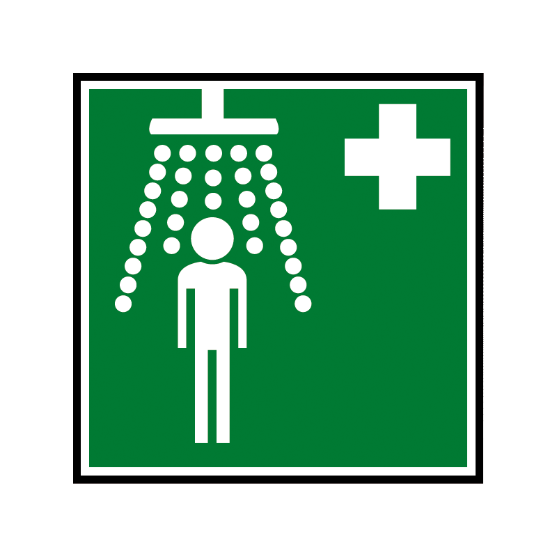 Placa sinálética para duche de emergência - 200 x 200 - Ref:V668AH75 - DELABIE