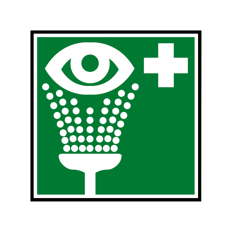 Placa sinálética para lava-olhos de emergência - 200 x 200 - Ref:V669AH75 - DELABIE