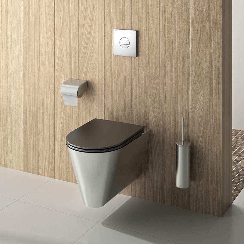Porta rolo WC mural - 80 - 140 mm - Inox 304 polido brilhante - Ref:566 - DELABIE