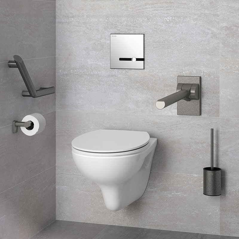 Porta rolo WC mural Be-Line® - 59 x 146 mm - Alumínio epoxy branco mate - Ref:511966W - DELABIE