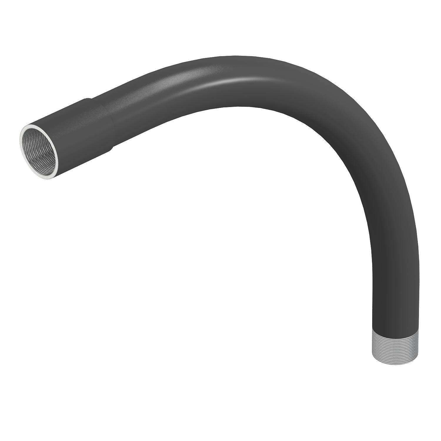 Ângulo metálico 90º com rosca M32x1,5, St, PE50, preto, 9005 - 2046796 - Obo Bettermann