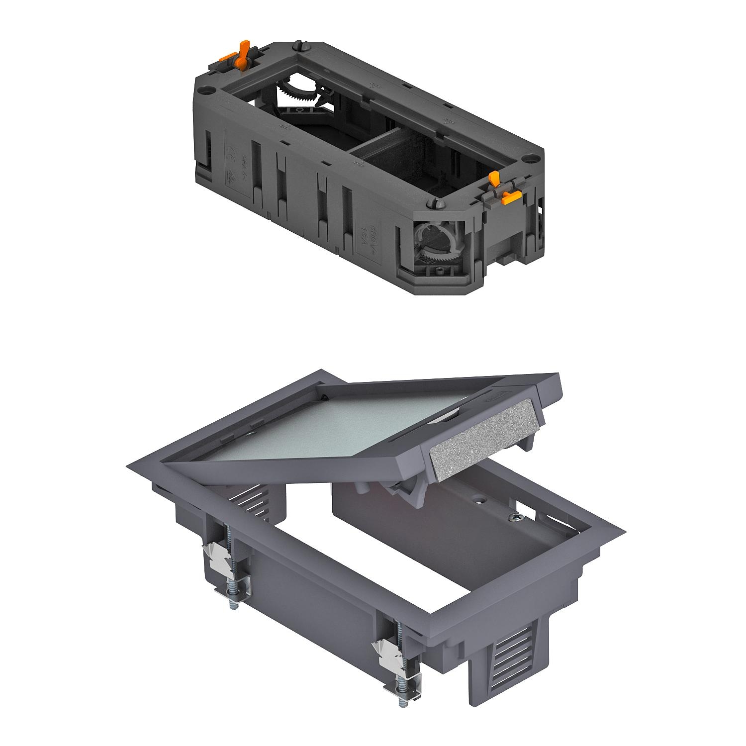Kit completo 3 Modul 45 para instalação universal, PA, cinzento, 7011 - 7429580 - Obo Bettermann