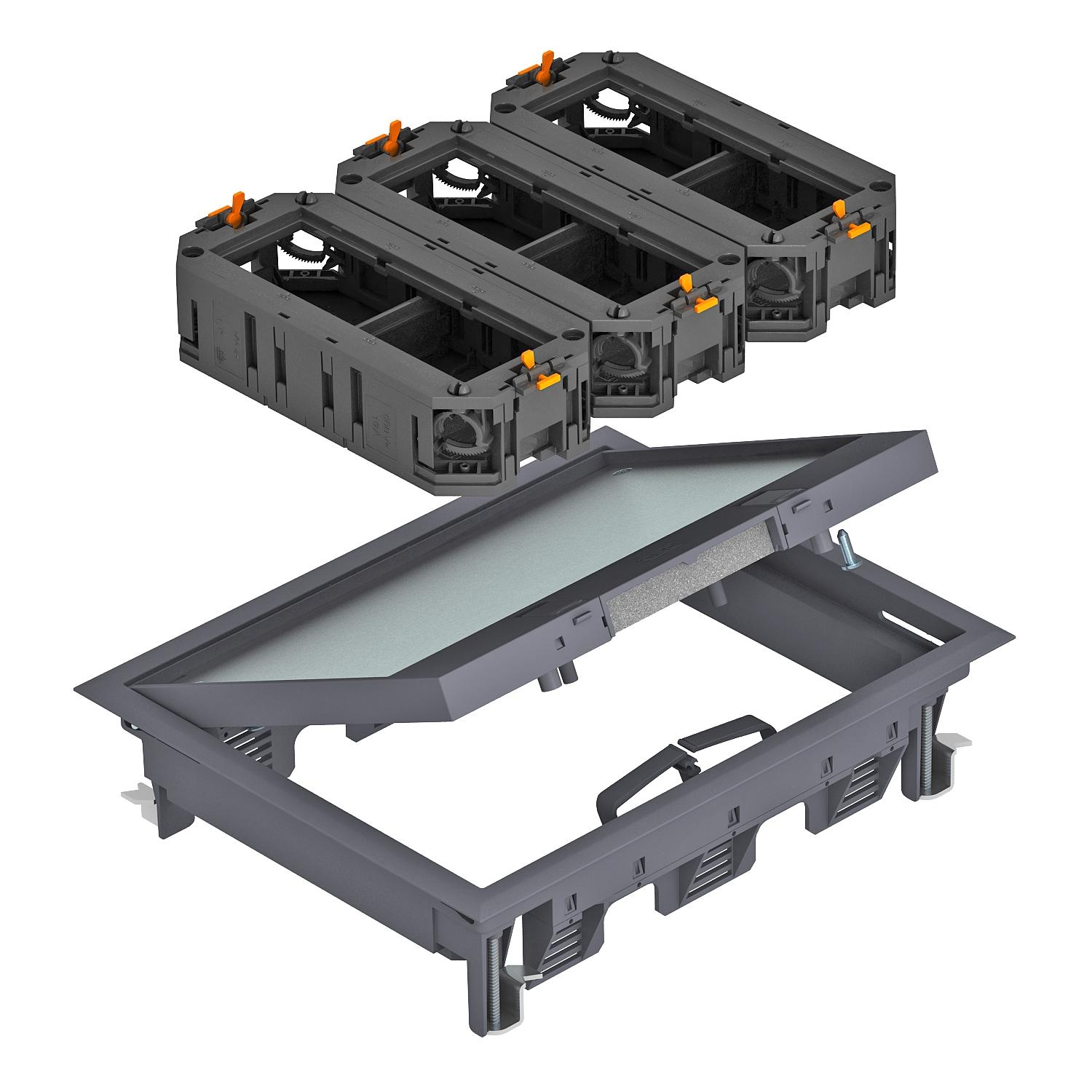 Kit completo 9 Modul 45 para instalação universal, PA, cinzento, 7011 - 7429588 - Obo Bettermann