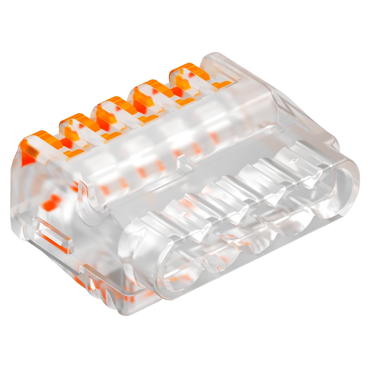 Ligador universal para 5 condutores multifilares 0,2-2,5mm², PC, transparente - 2054458 - Obo Bettermann