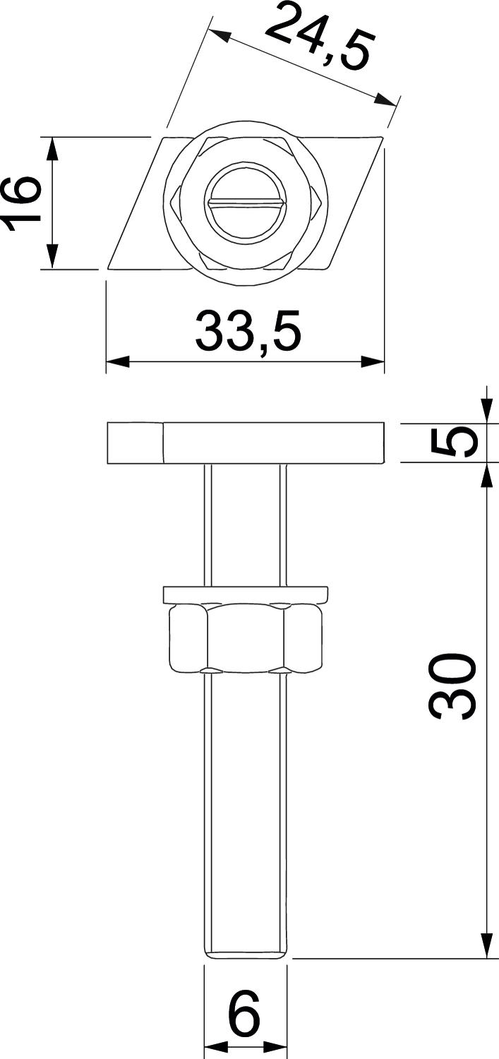 Parafuso corrediço para perfis médios M6x30mm, St, ZL - 1148056 - Obo Bettermann