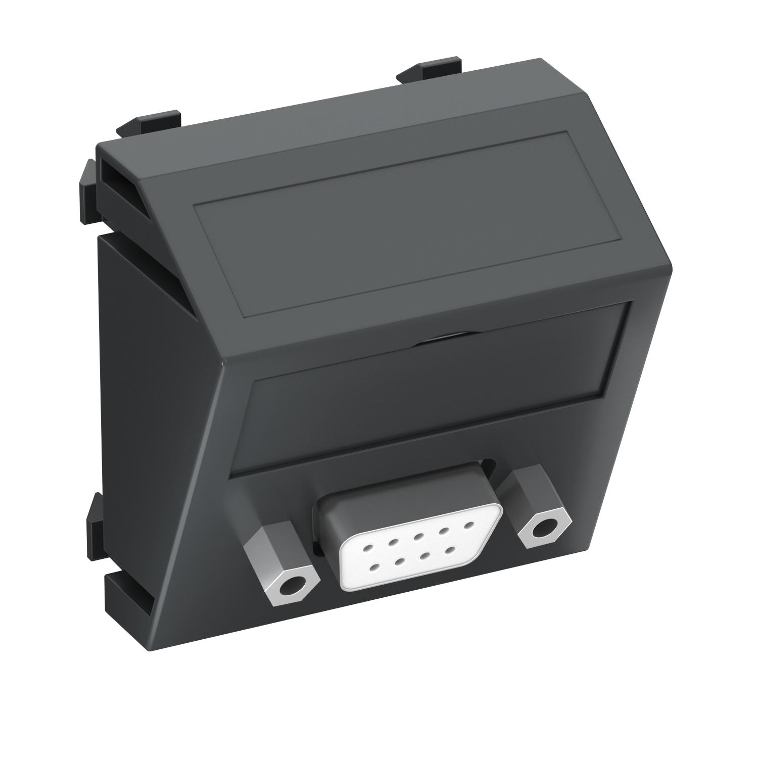 Suporte multimédia D-Sub9 Tomada com ligação roscada 45x45mm, PC, cinzento antracite, 7021 - 6104649 - Obo Bettermann