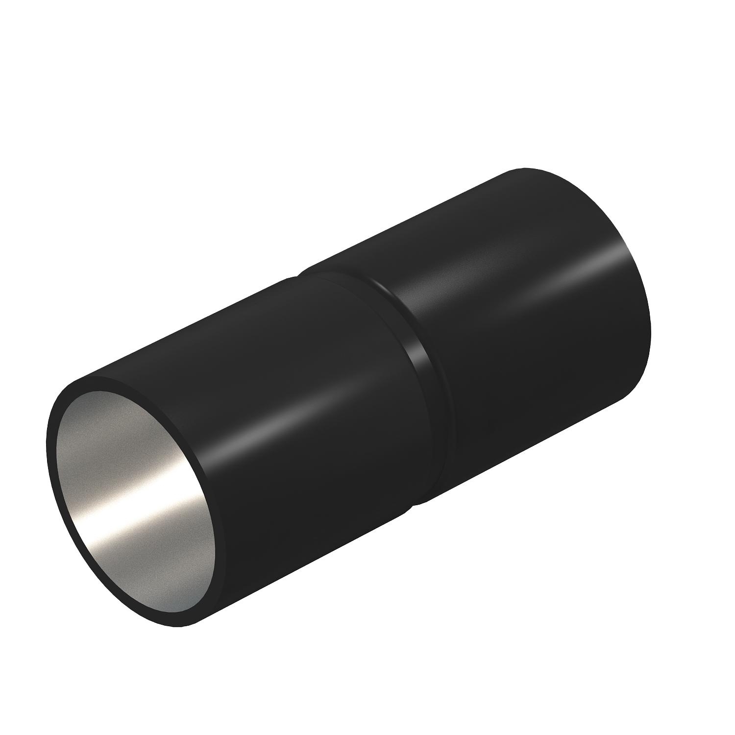 União metálica sem rosca Ø20mm, St, PE50, preto, 9005 - 2046583 - Obo Bettermann