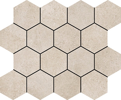 Porcelanato Midtown Mosaic Hexa Aleluia Ceramics natural, anti-slip 26.8x32.2 cm 0.85 não