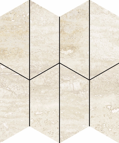 Revestimento Pure Travertine Mosaic Half Hexa Aleluia Ceramics 29x35 cm 7.1x19.5 cm 0.85 não