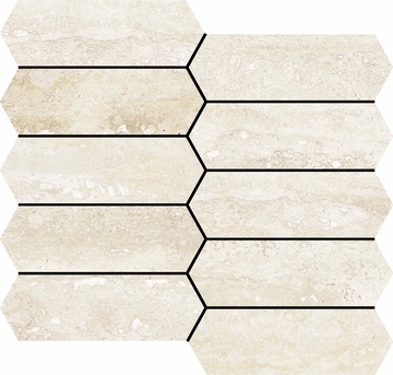Revestimento Pure Travertine Mosaic Picket Aleluia Ceramics 27x29 cm 4.7x14.4 cm 0.85 não