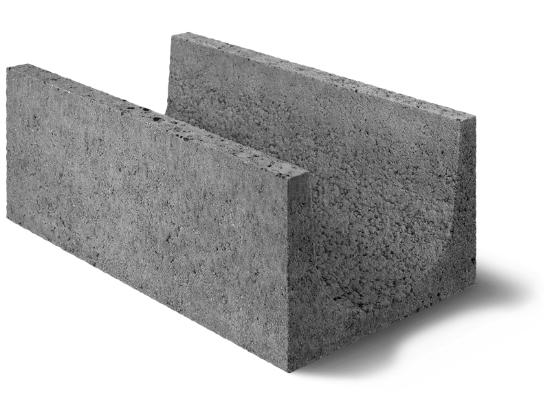 Bloco executado em betão com acabamento normal BLOCOS DE LINTEL