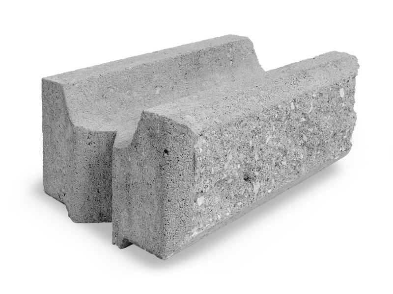 Bloco de Betão com dupla Face à Vista (split - frente e costas iguais) ideal para vedações de pequeno porte Gardenbloco® 30x22x14 cm