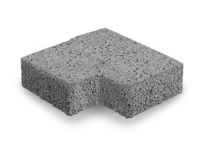 Bloco de pavimento exterior em betão vibro-prensado de mono camada drenante Ecopavé Drenante 24x24x7.5 cm C/ Bisel