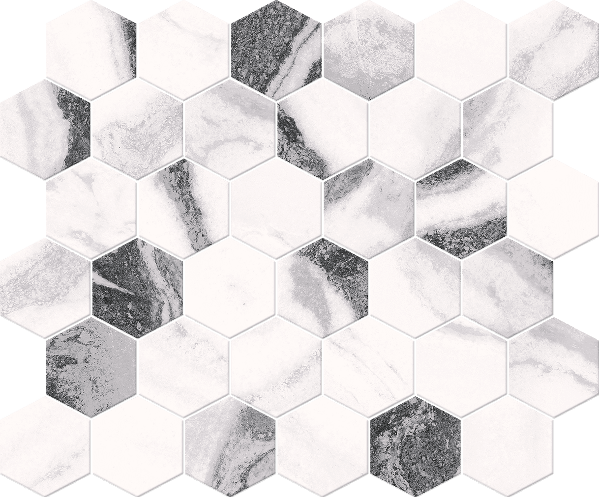 Porcelanato Vidrado Cava pcs Mosaico HEX Regular Cinca