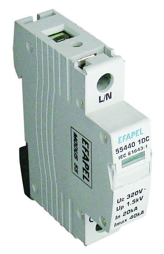 Descarregador Sobretensão 1P 230-320V~ 40Ka Modus 55 Un Efapel