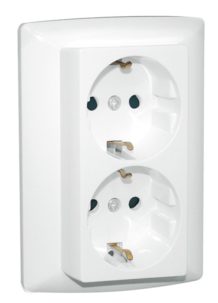 Tomada Dupla Schuko Monobloco Brico 70 Emb Efapel