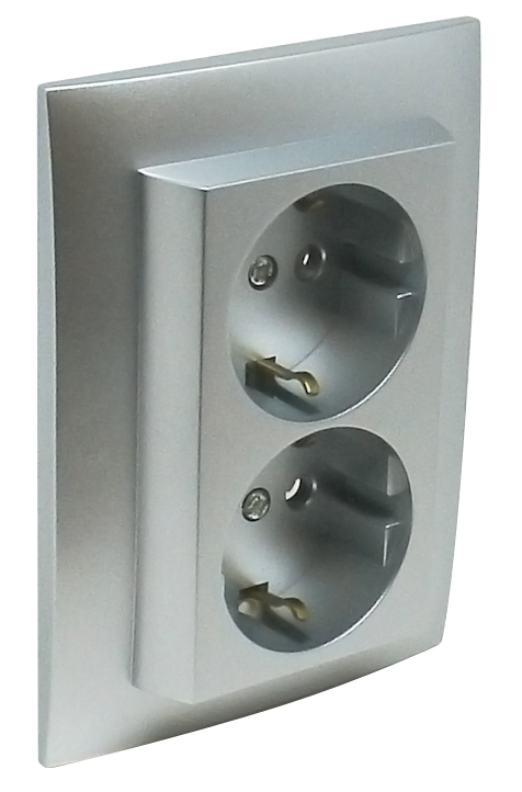 Tomada Dupla Schuko Monob C/Obtur Brico 90 Emb Efapel