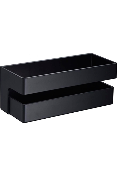 Saboneteira frontal em PVC preto fosco ANG005 Imex
