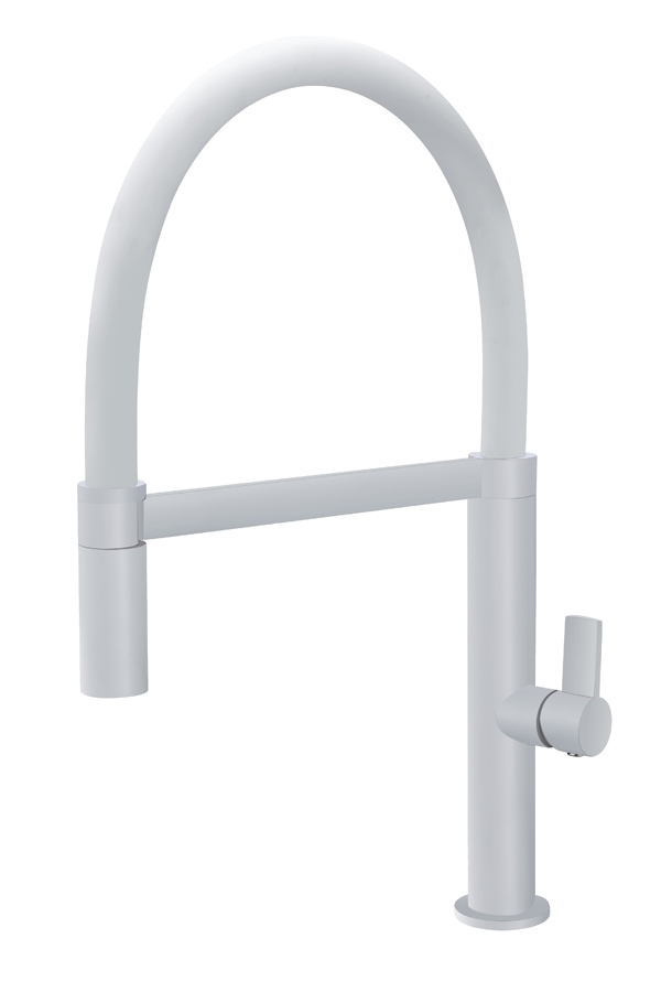 Torneira de cozinha monocomando flexível branco mate da série Laos Imex