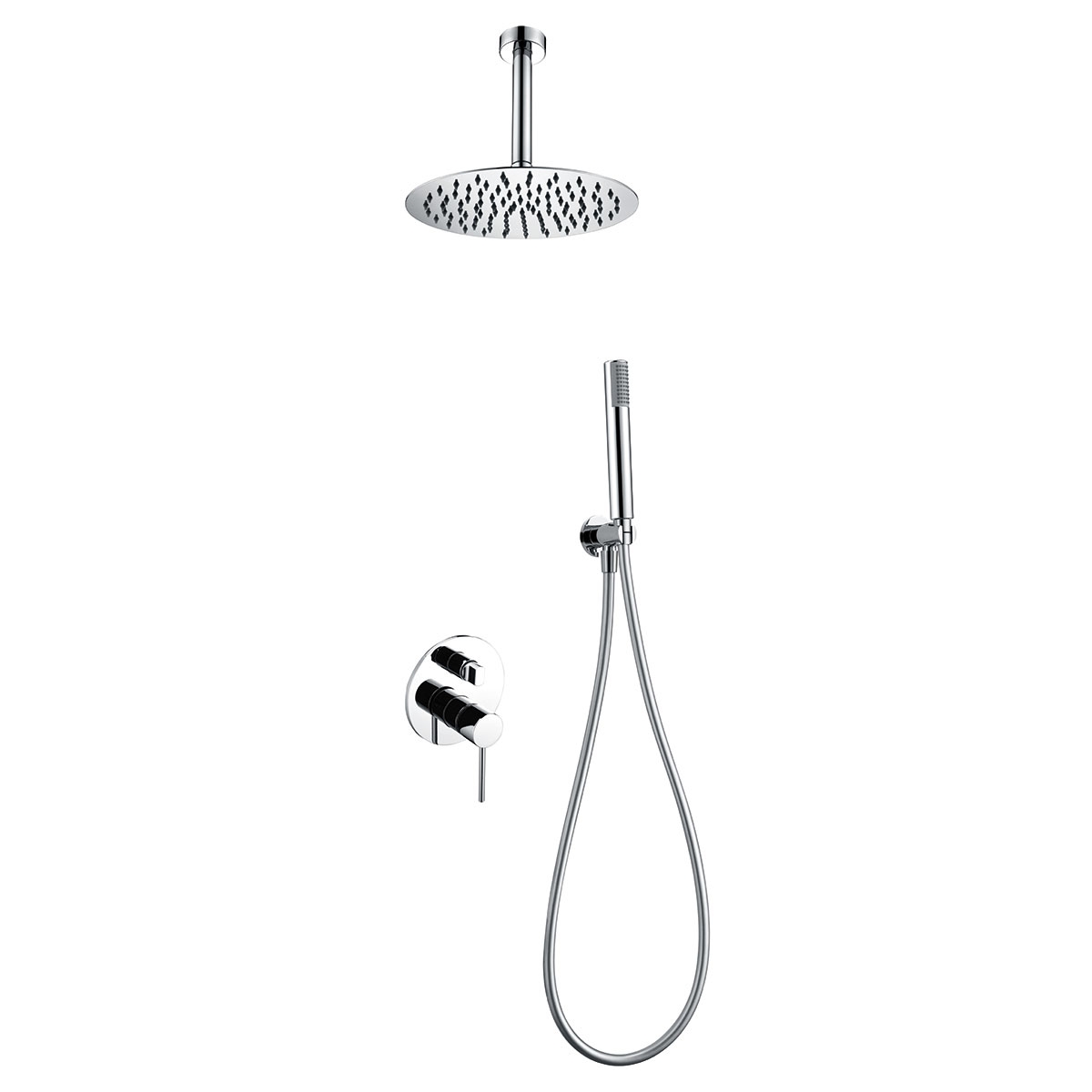 Conjunto de chuveiro monocomando embutido da série Thalos Imex