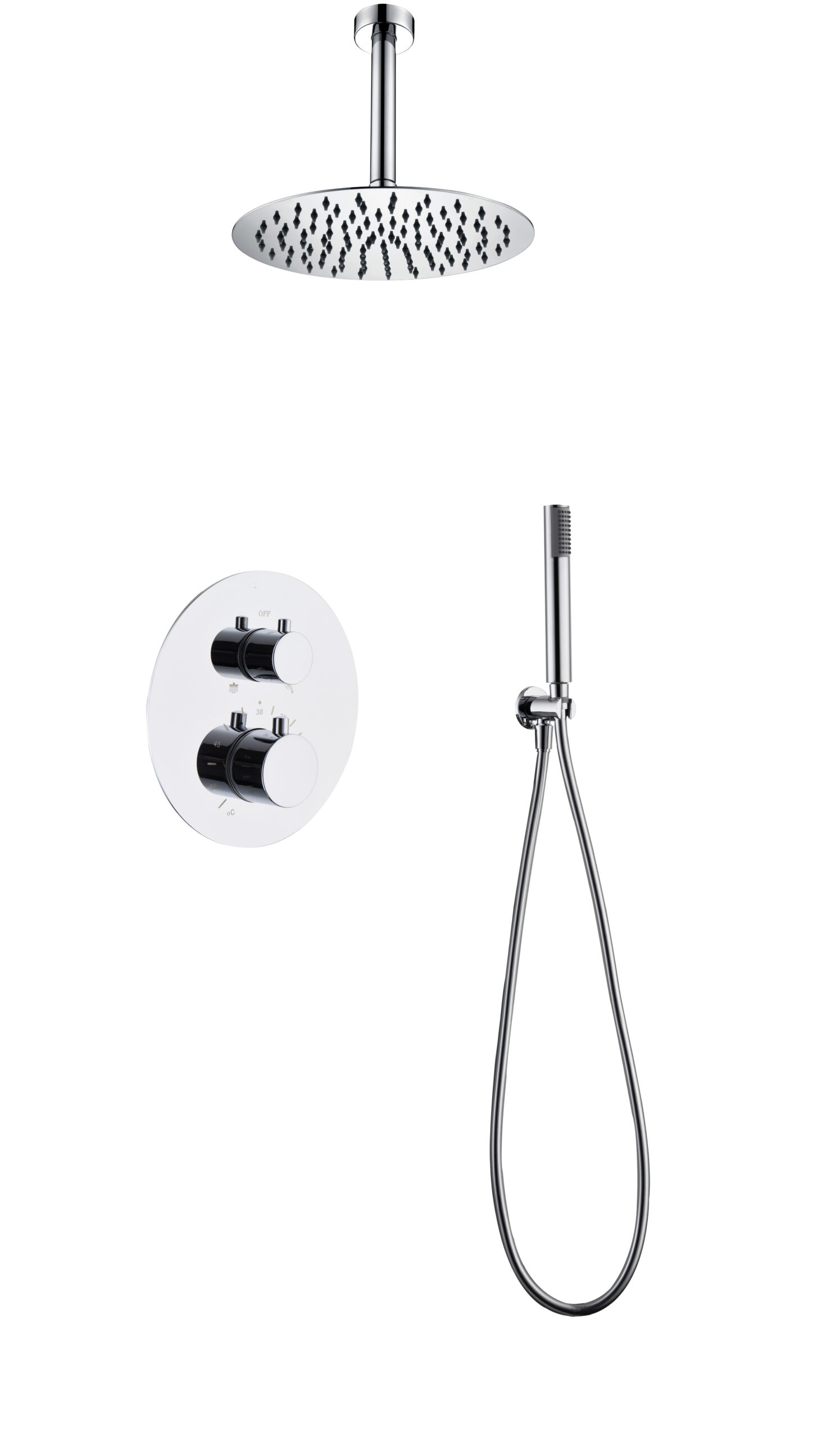 Conjunto de chuveiro termostático embutido da série Tivoli Imex