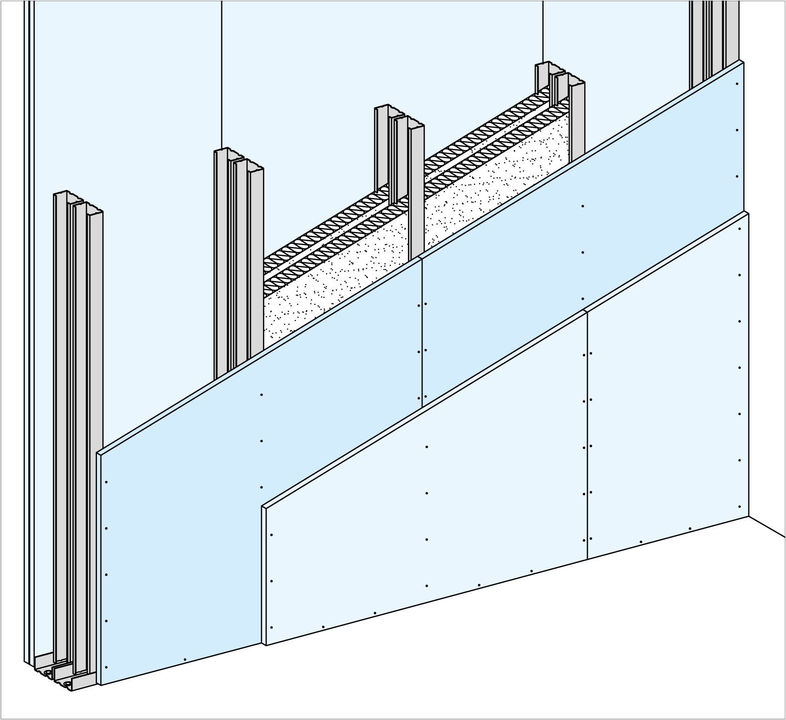 Sistema de Parede Knauf W115 190/400 (2x12,5A+70+10ca+70+2x12,5A) 2LM