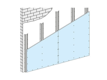 Sistema de Revestimento Direto Knauf W622 12,5/600 com perfil OMEGA 80 Z1