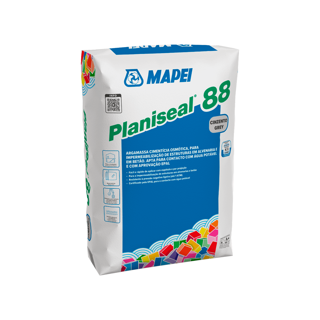 Argamassa cimentícia para a impermeabilização de estruturas em alvenaria e em betão Idrosilex