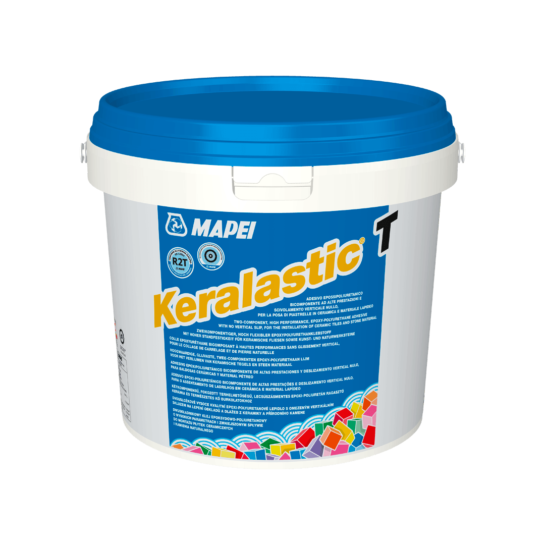 Adesivo epóxi-poliuretano bicomponente para ladrilhos cerâmicos e material pétreo Keralastic T Mapei