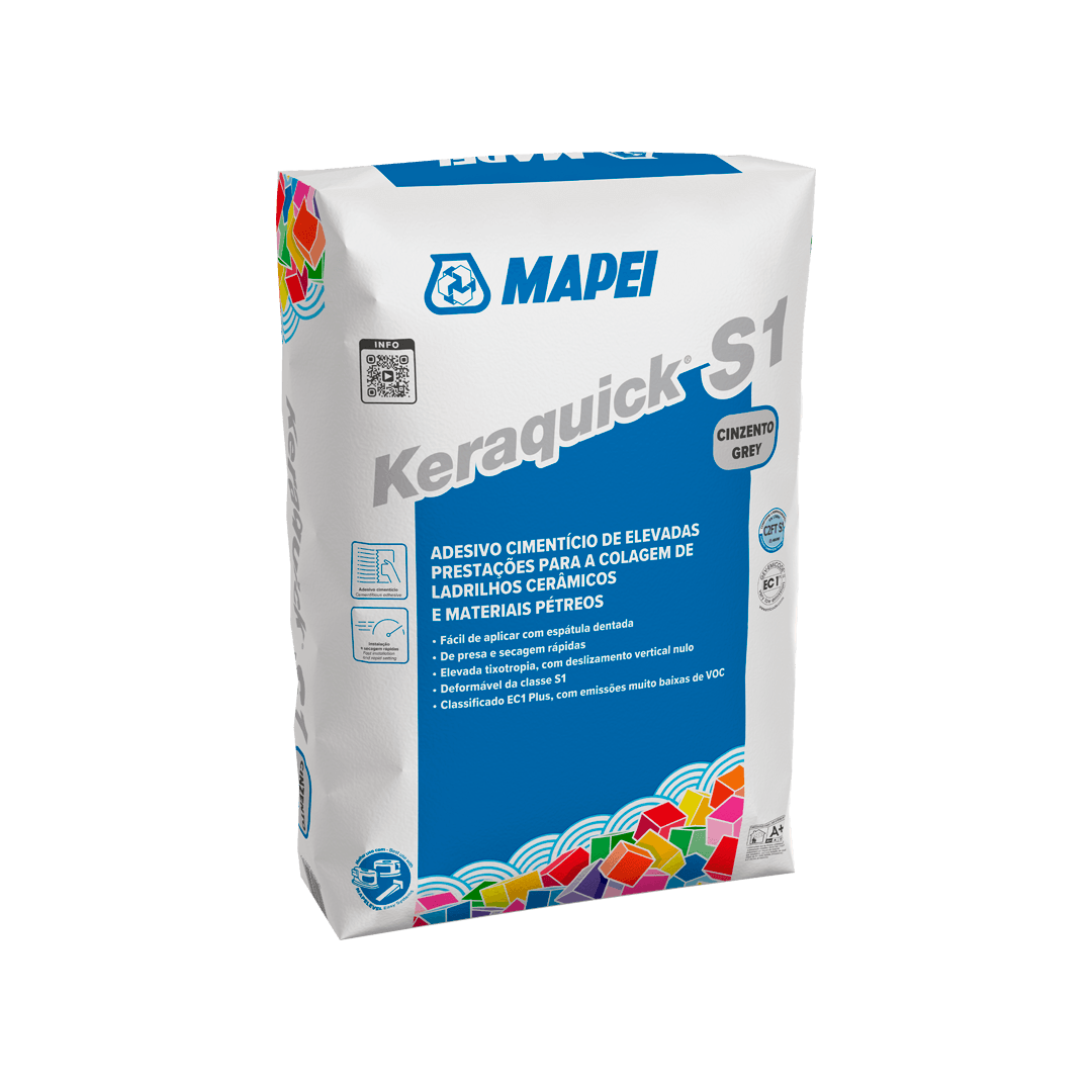 Adesivo cimentício de presa rápida para ladrilhos Keraquick S1