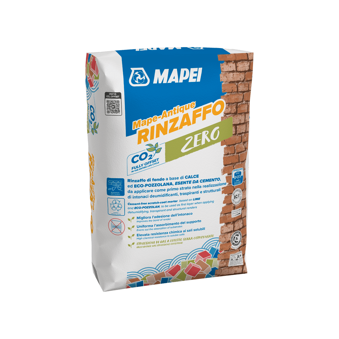 Argamassa de salpico transpirante, resistente aos sais, Mape-Antique Intonaco NHL