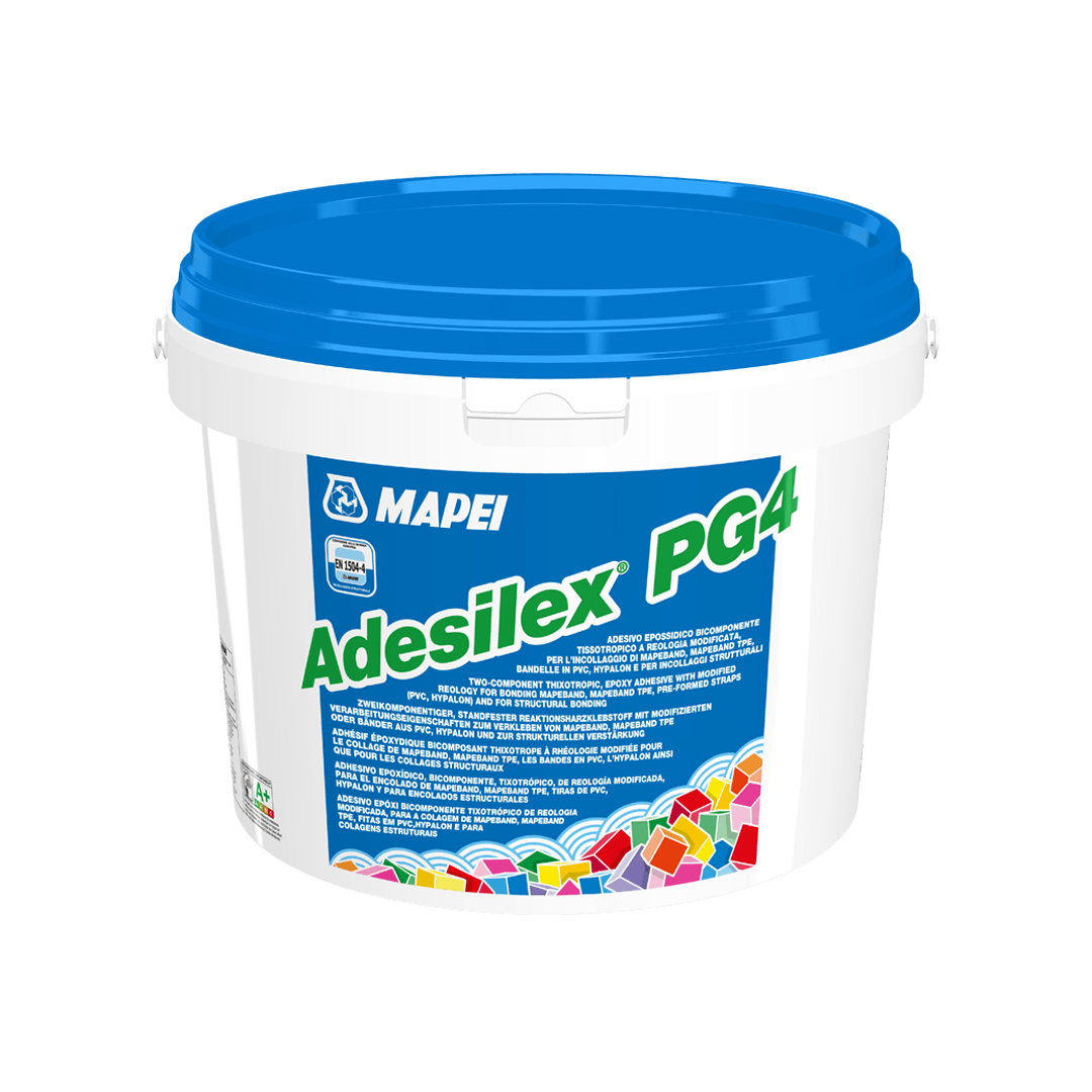 Adesivo epóxi bicomponente, tixotrópico, de reologia modificada para a colagem Adesilex PG4 Mapei