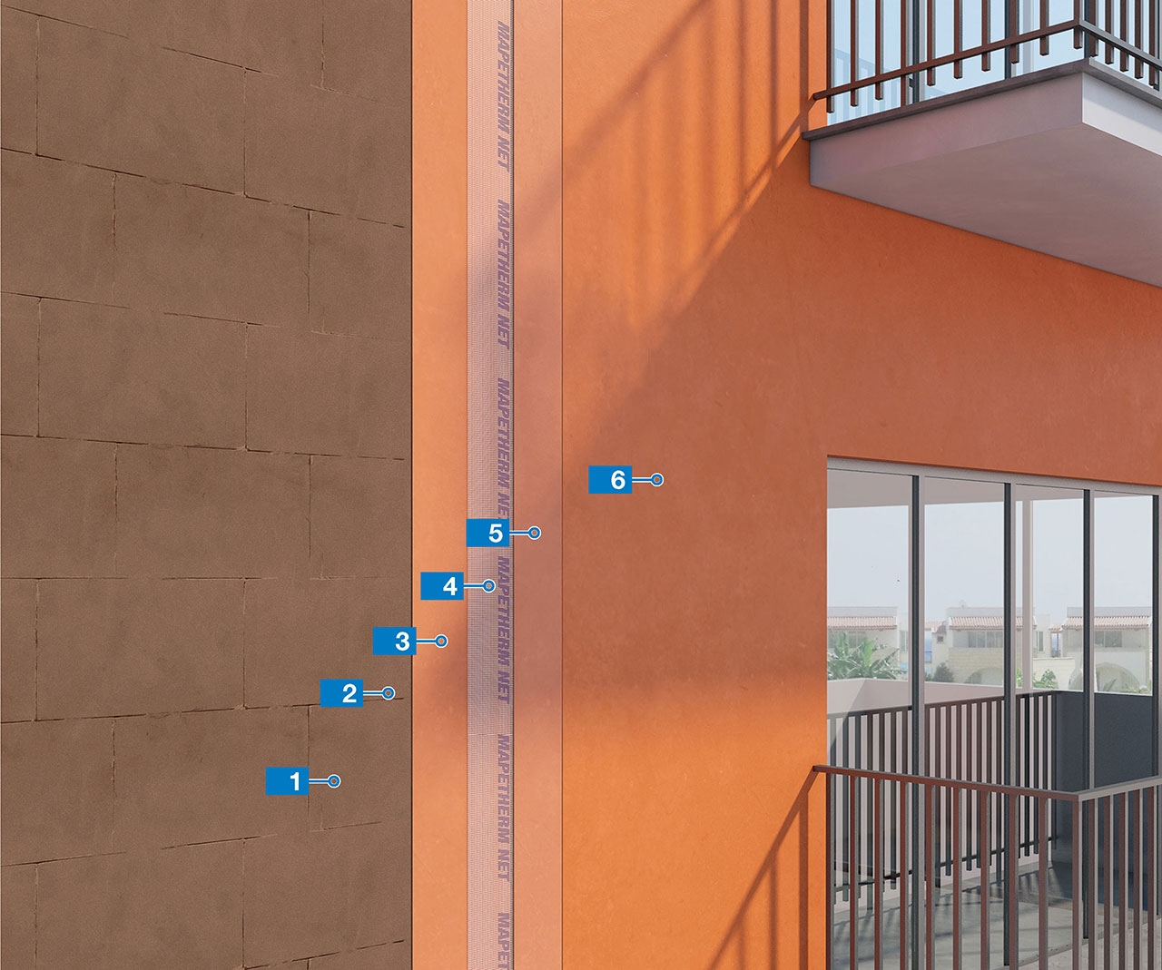 Sistema rápido para a reparação e manutenção de isolamento térmico pelo exterior degradado Mapei