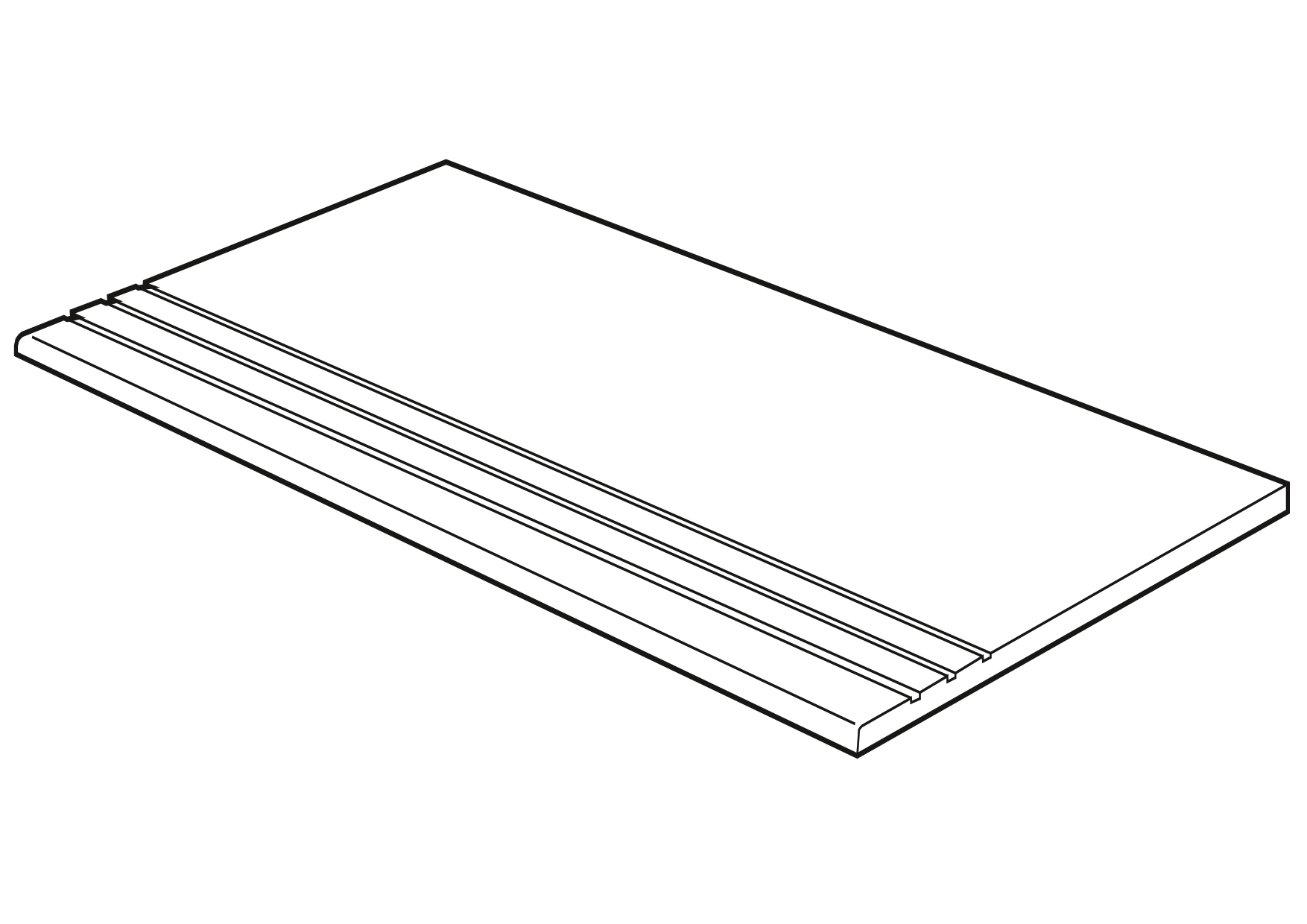 Degrau cortado Grés Porcelânico Unique 297x597x10.8 Mate Feri & Masi