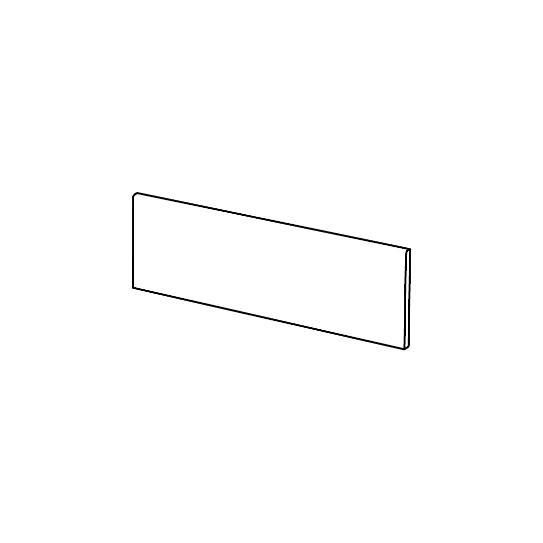 Rodapé cortado Grés Porcelânico Grespor técnico Unicolor 95x297x7.5 Mate Grespor