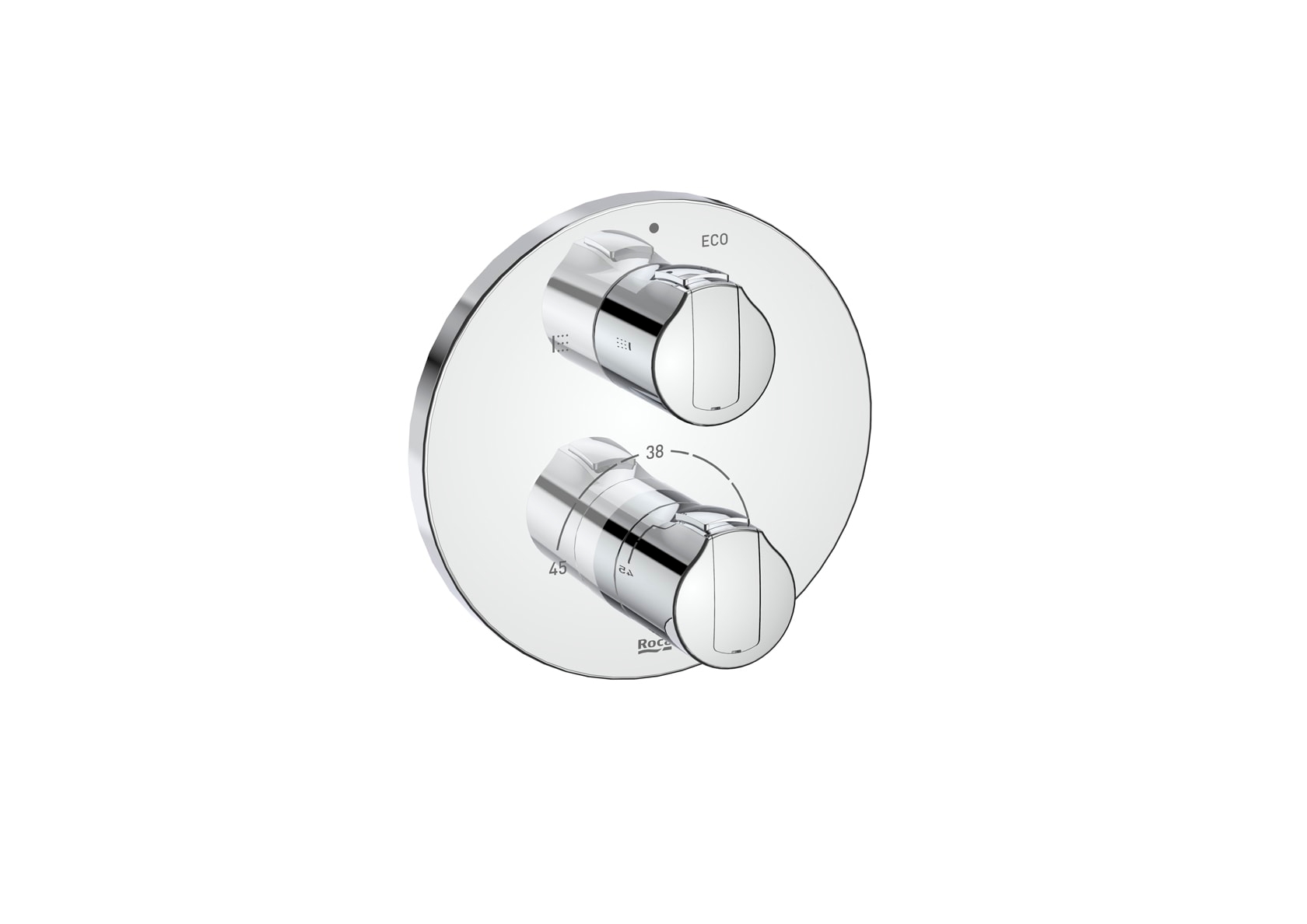 Misturadora termostática de encastrar para banho-duche T-1000 Round Roca