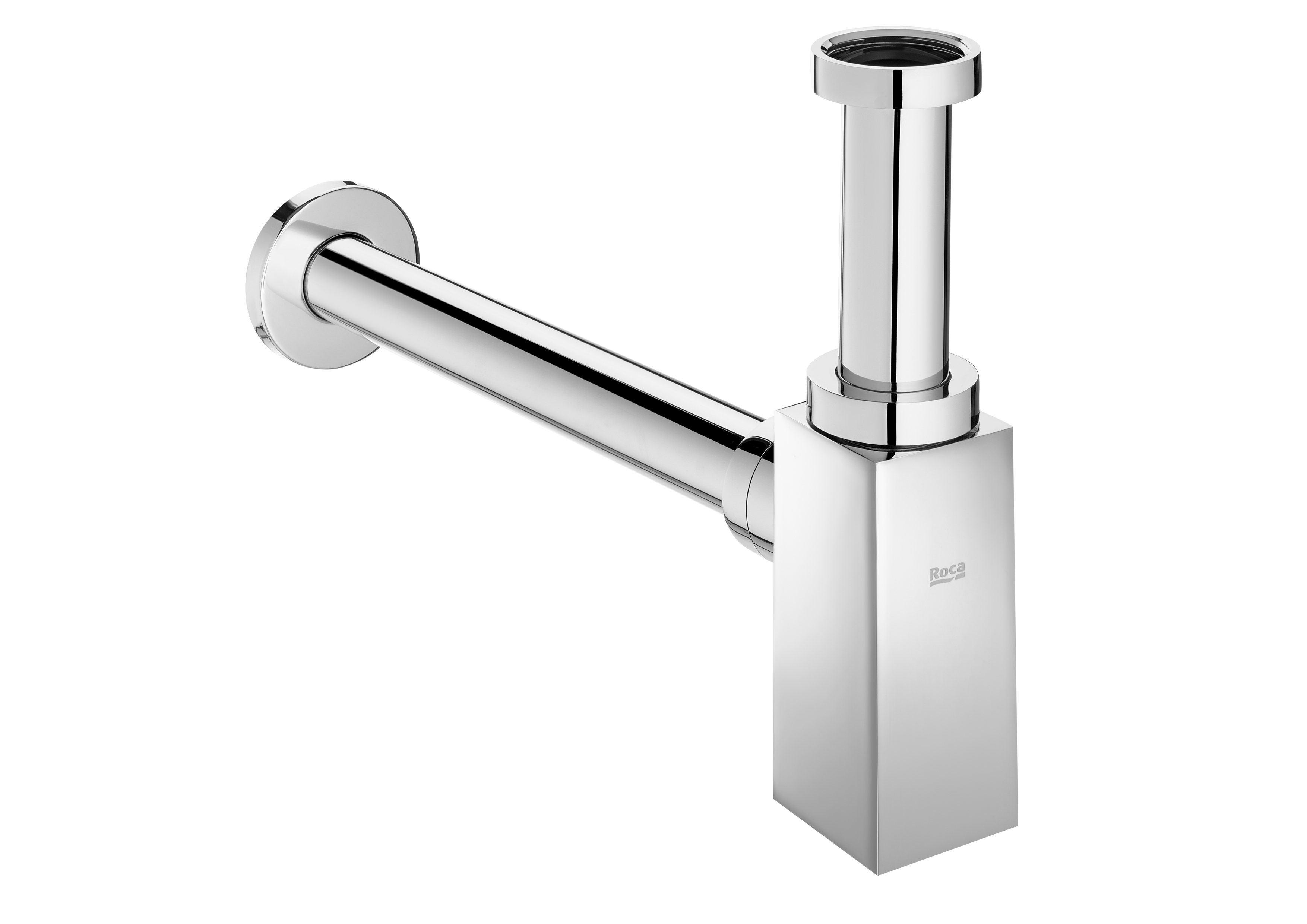 Quadrado - Sifão de parede cilíndrico de 1 1/4" para lavatório. Tubo de 300 mm Roca