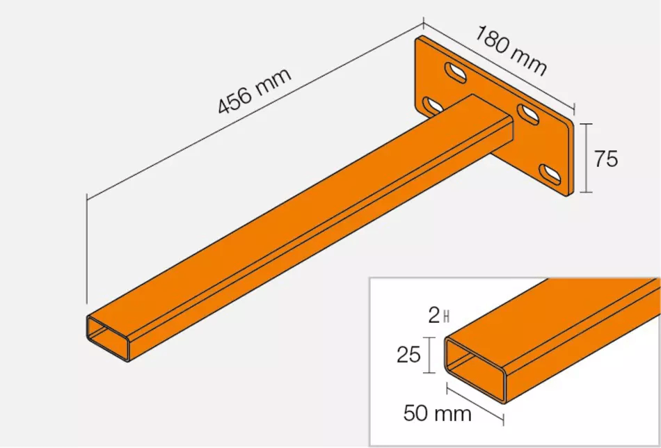 Conjunto de consolas para fixação suspensa do lavatório KERDI-BOARD-WS e KERDI-BOARD-WW