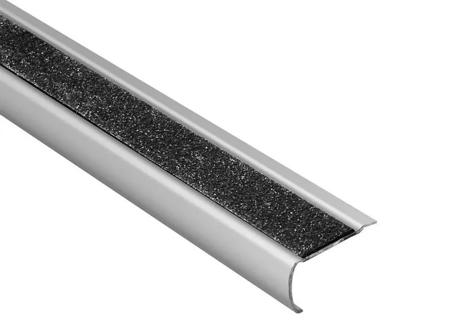 Perfil para escadas sem abas de fixação Schlüter-TREP-GK/-GLK 2 mm aço inoxidável