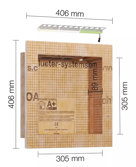 kit de nichos com iluminação LED Schlüter-KERDI-BOARD-NLT kit de nichos com iluminação LED